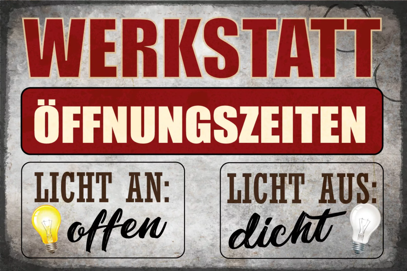 queence Alu-Dibond-Druck "Licht an", Sprüche-Sprüche & Texte, Werkstatt, Öf günstig online kaufen