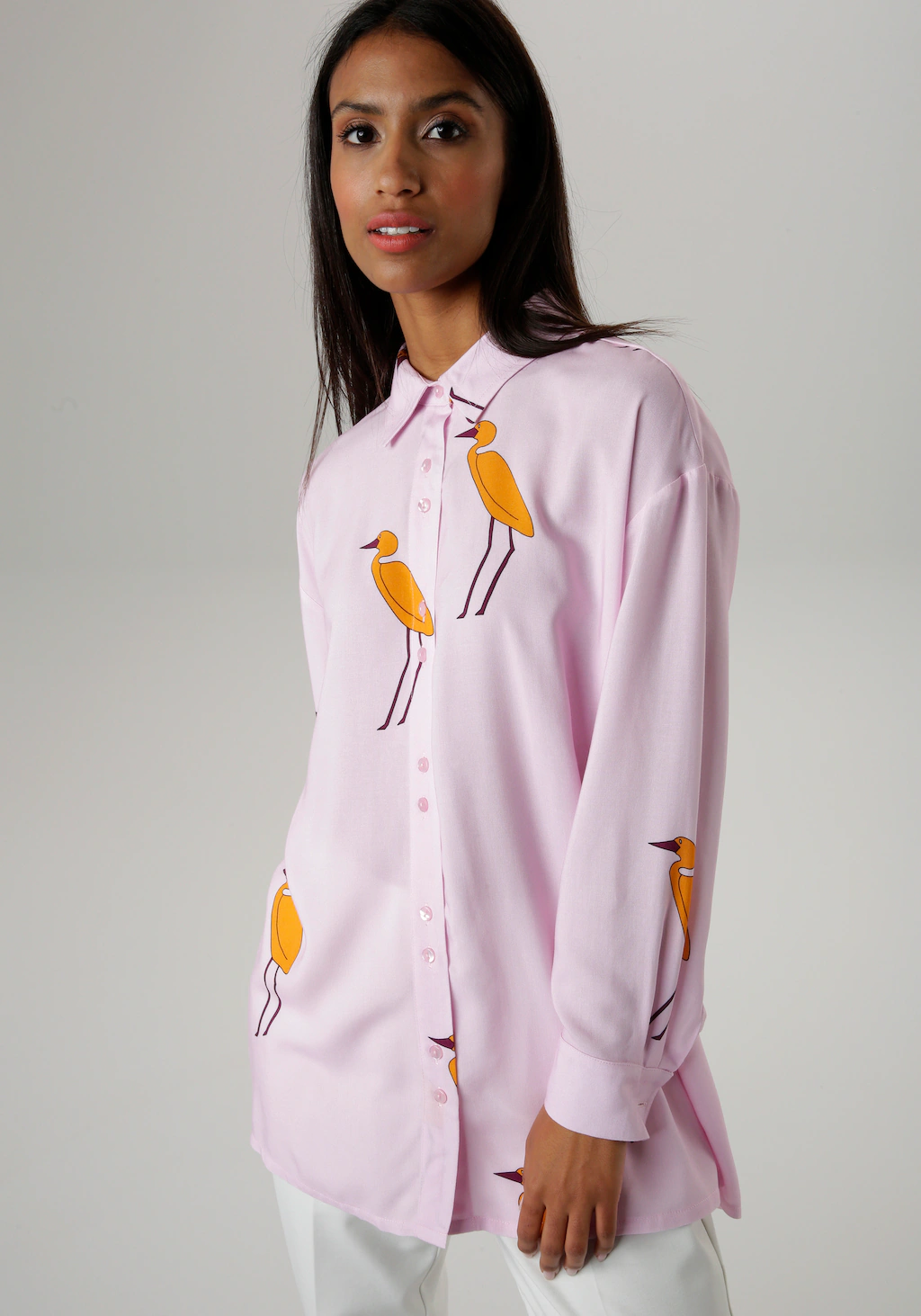 Aniston SELECTED Hemdbluse, mit tierisch gutem Druck und Oversize-Form günstig online kaufen