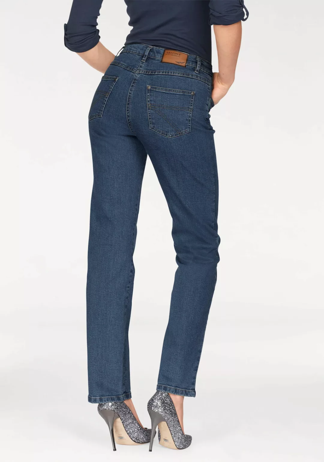 Arizona Gerade Jeans "Annett", bequeme Passform, 5-Pocket-Style, hohe Taill günstig online kaufen