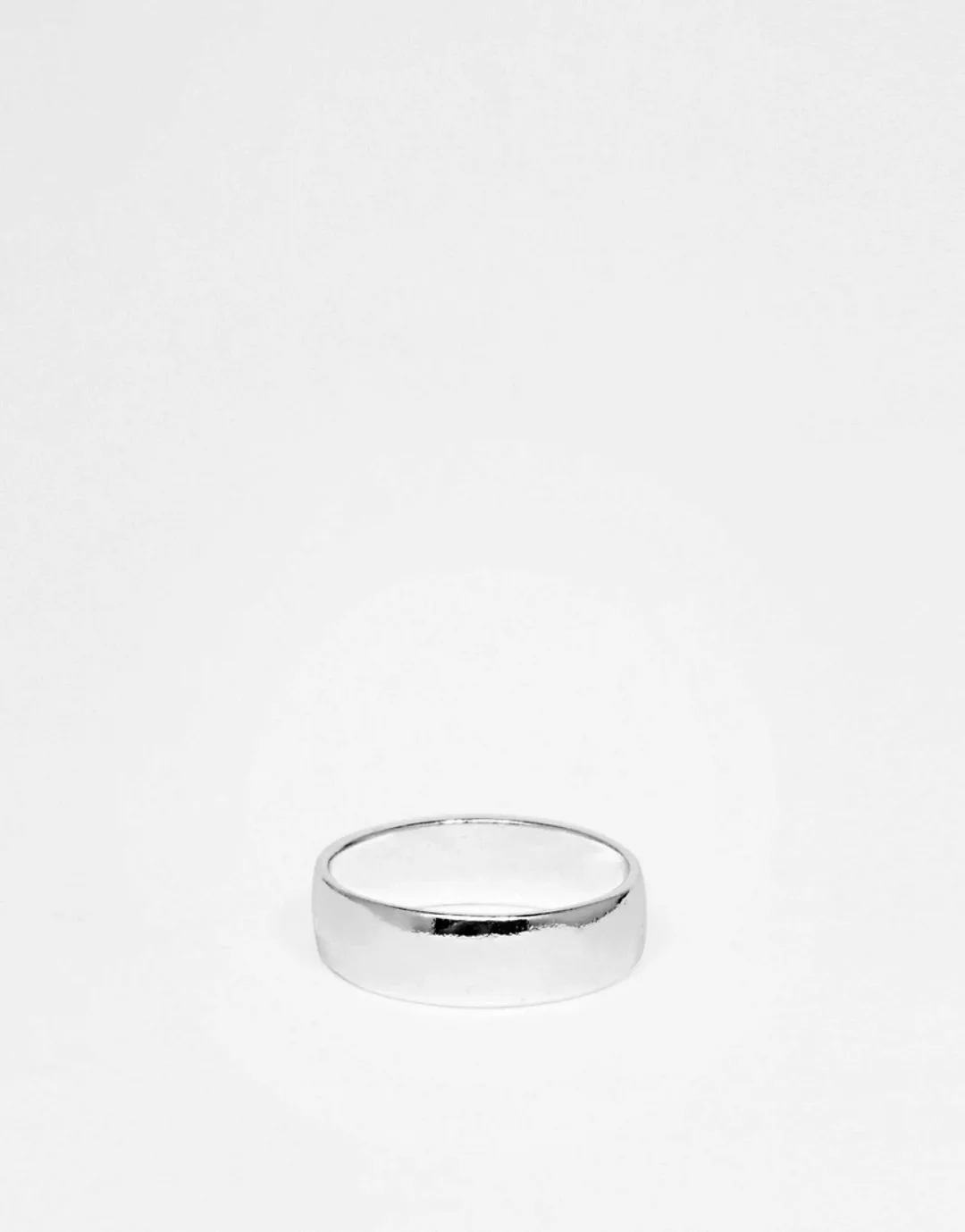 ASOS DESIGN – Flacher, silberfarbener Ring günstig online kaufen