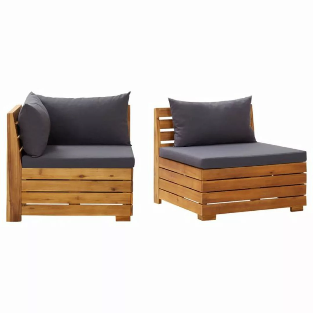 2-tlg. Garten-lounge-set Mit Kissen Massivholz Akazie günstig online kaufen