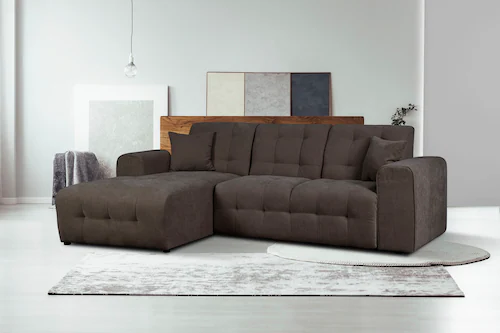 Home affaire Ecksofa »Nosia L-Form«, incl. 2 Zierkissen, mit feiner Steppun günstig online kaufen