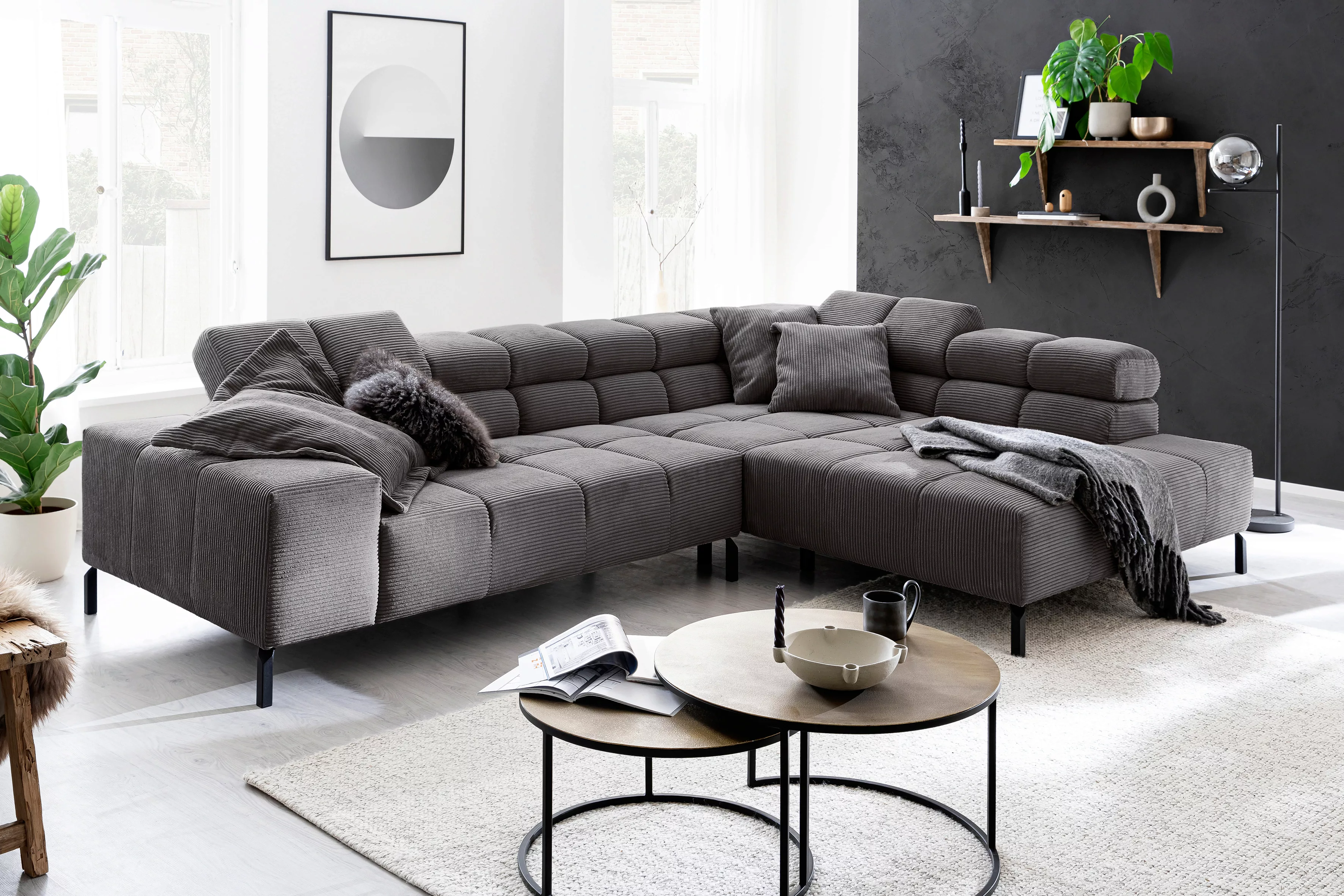 INOSIGN Ecksofa "Ancona New, wahlweise motorische Sitztiefenverstellung, au günstig online kaufen