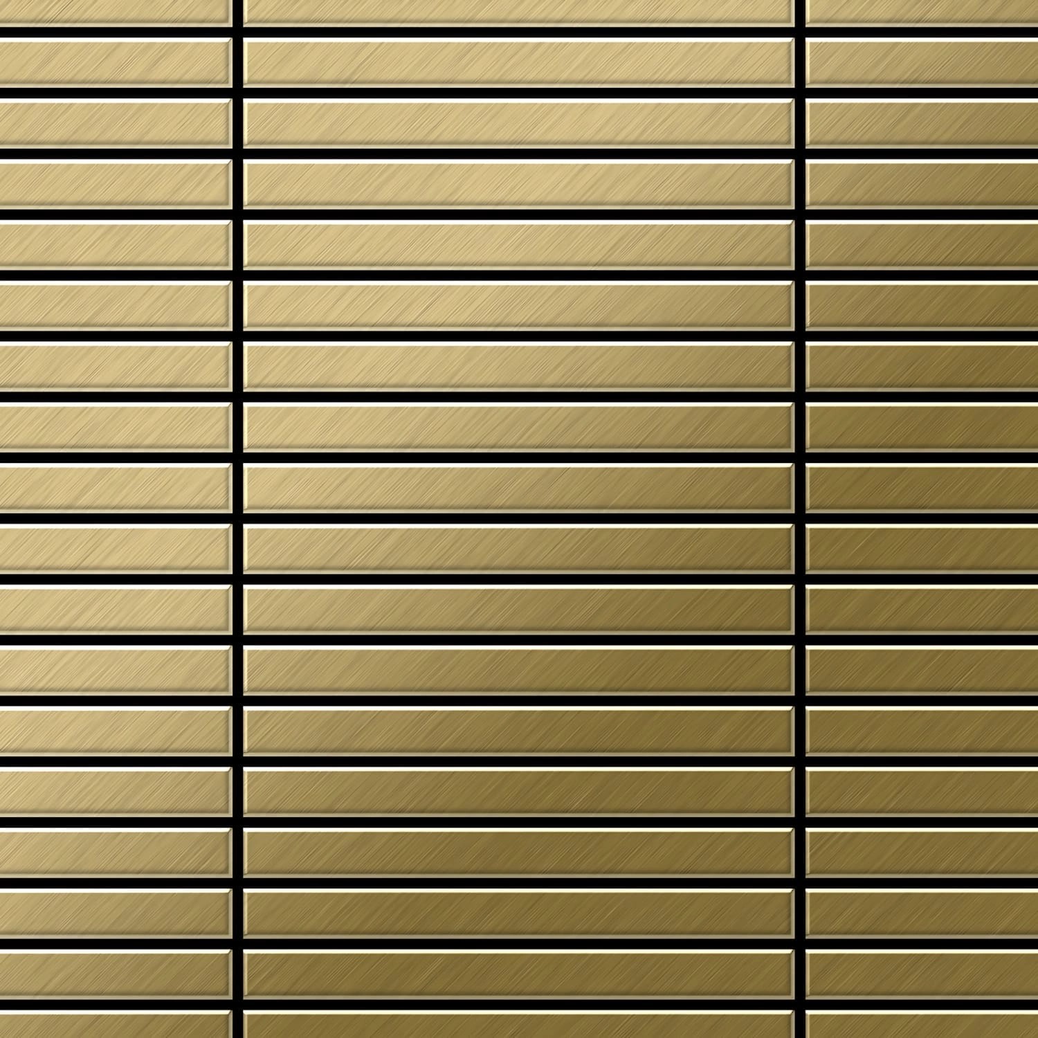 ALLOY Mosaik Fliese Massiv Metall Titan Gebürstet Gold 1,6mm Stark Linear-t günstig online kaufen