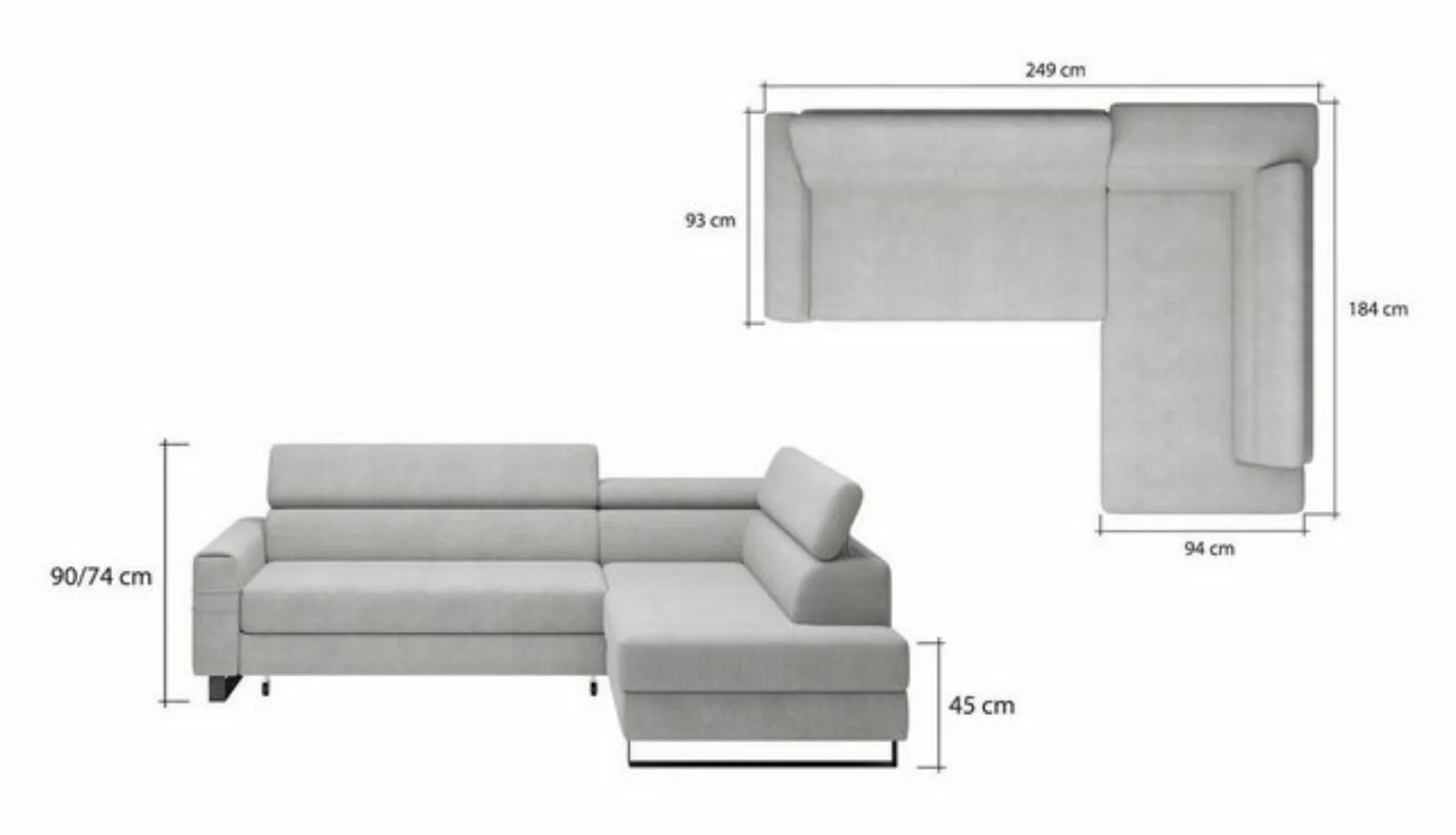 JVmoebel Ecksofa, Grüne Ecksofa Textil Sofa Polstergarnitur Moderne Couch günstig online kaufen