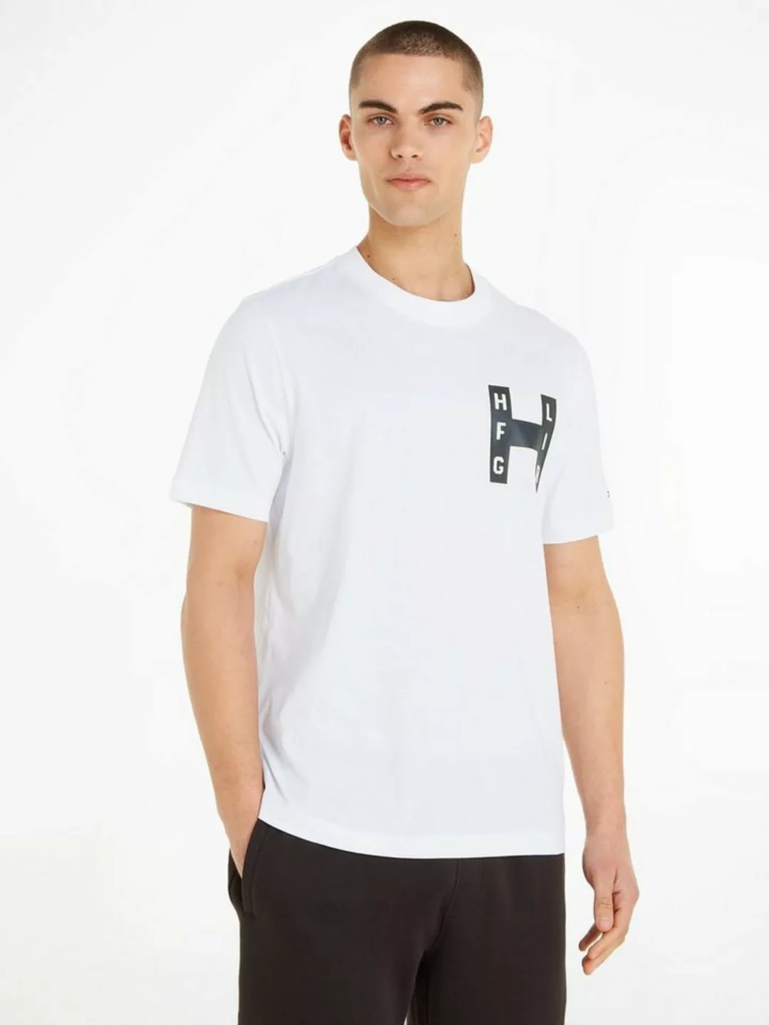 Tommy Hilfiger Kurzarmshirt VARSITY H TEE mit großem Hilfiger Druck auf der günstig online kaufen