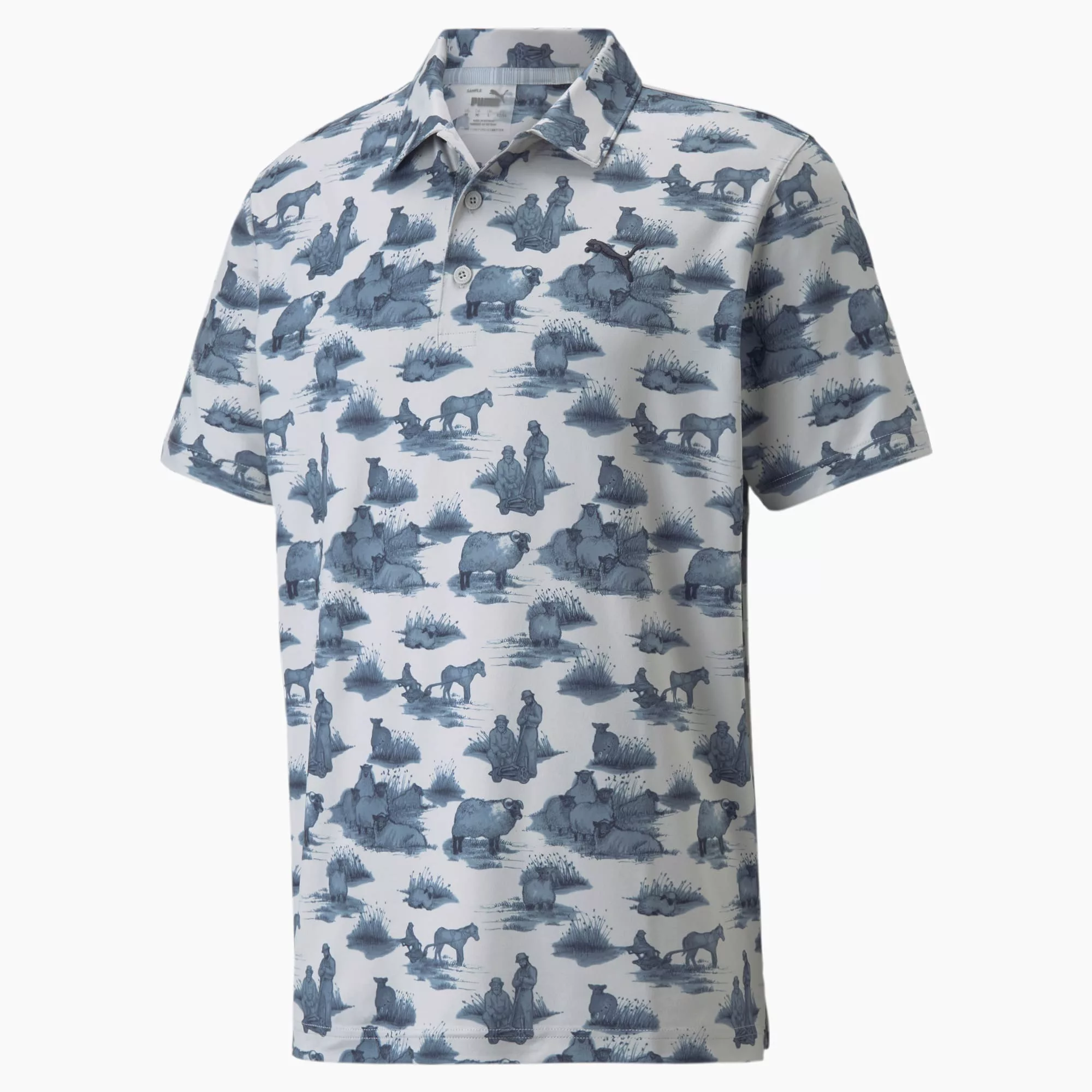 PUMA Cloudspun Mowers Herren Poloshirt | Mit Aucun | Grau/Blau | Größe: XL günstig online kaufen