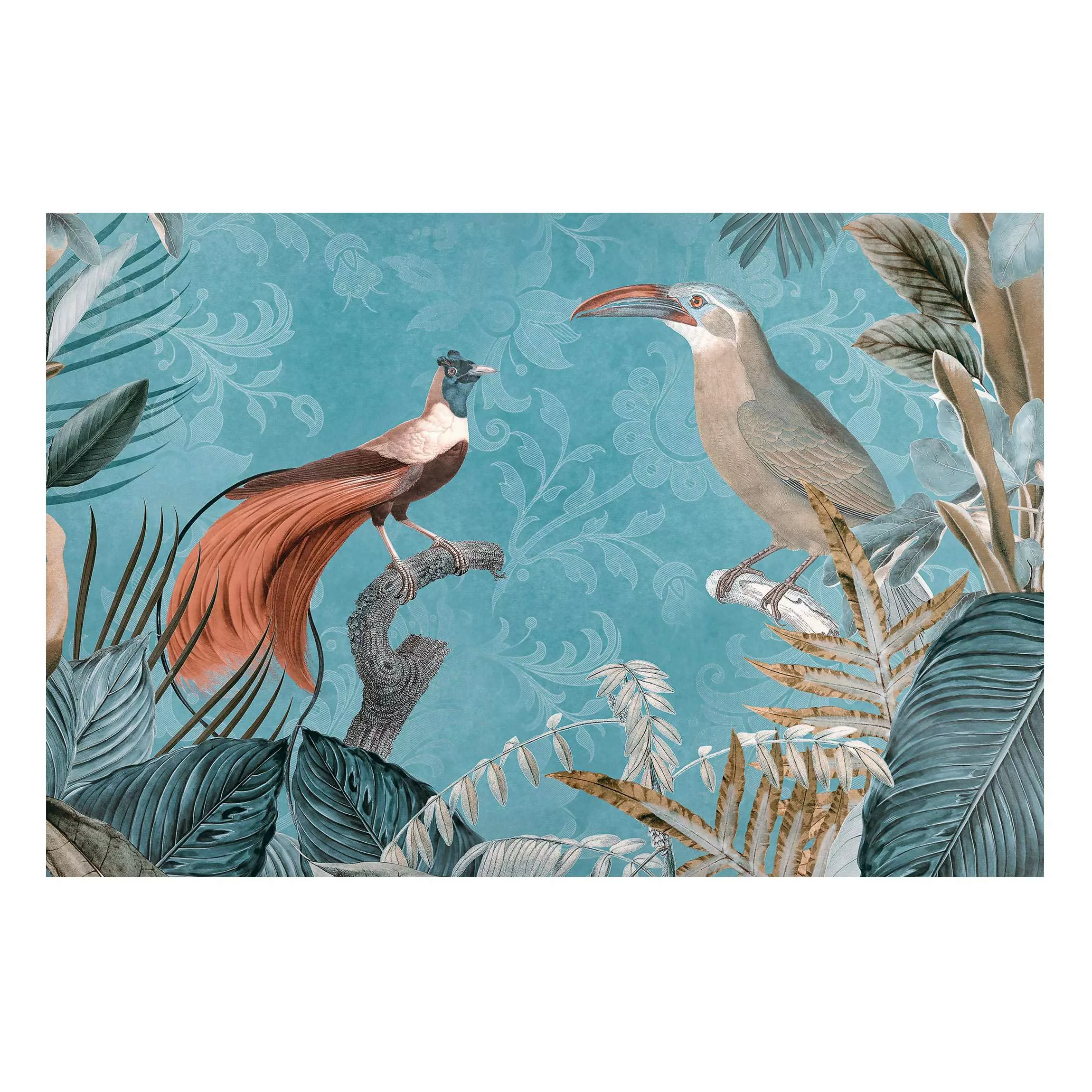 Magnettafel Vintage Collage - Paradiesvögel günstig online kaufen