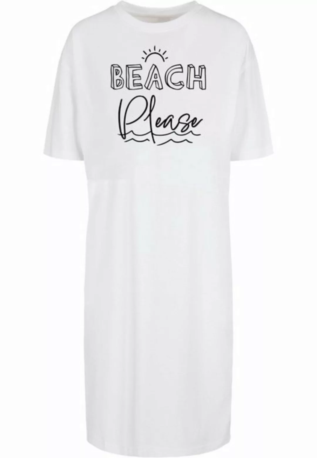 Merchcode Shirtkleid Merchcode Damen Ladies Beach Please Oversized Slit Tee günstig online kaufen
