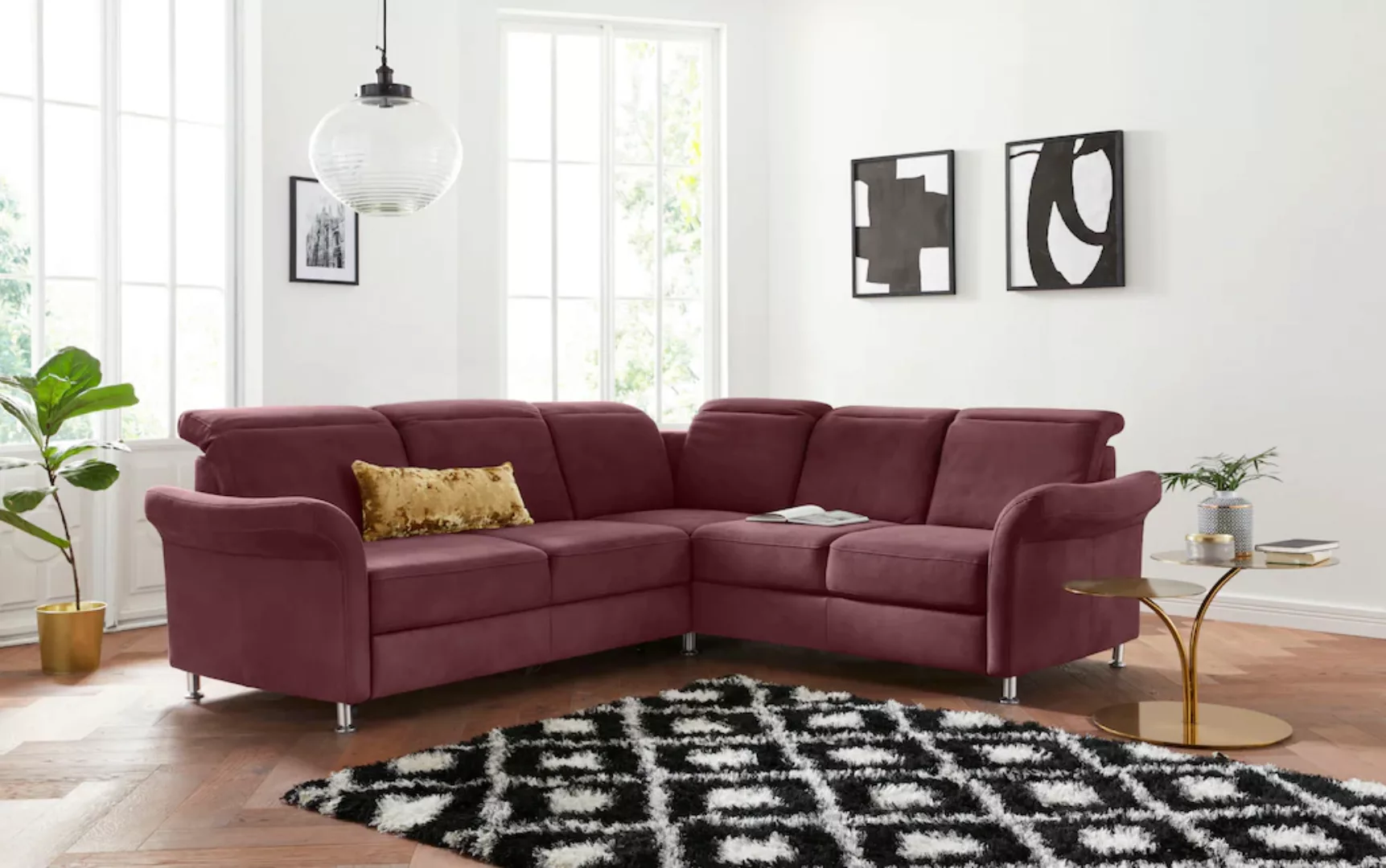 sit&more Ecksofa "Darwin L-Form", inklusive Federkern, wahlweise mit Kopfte günstig online kaufen