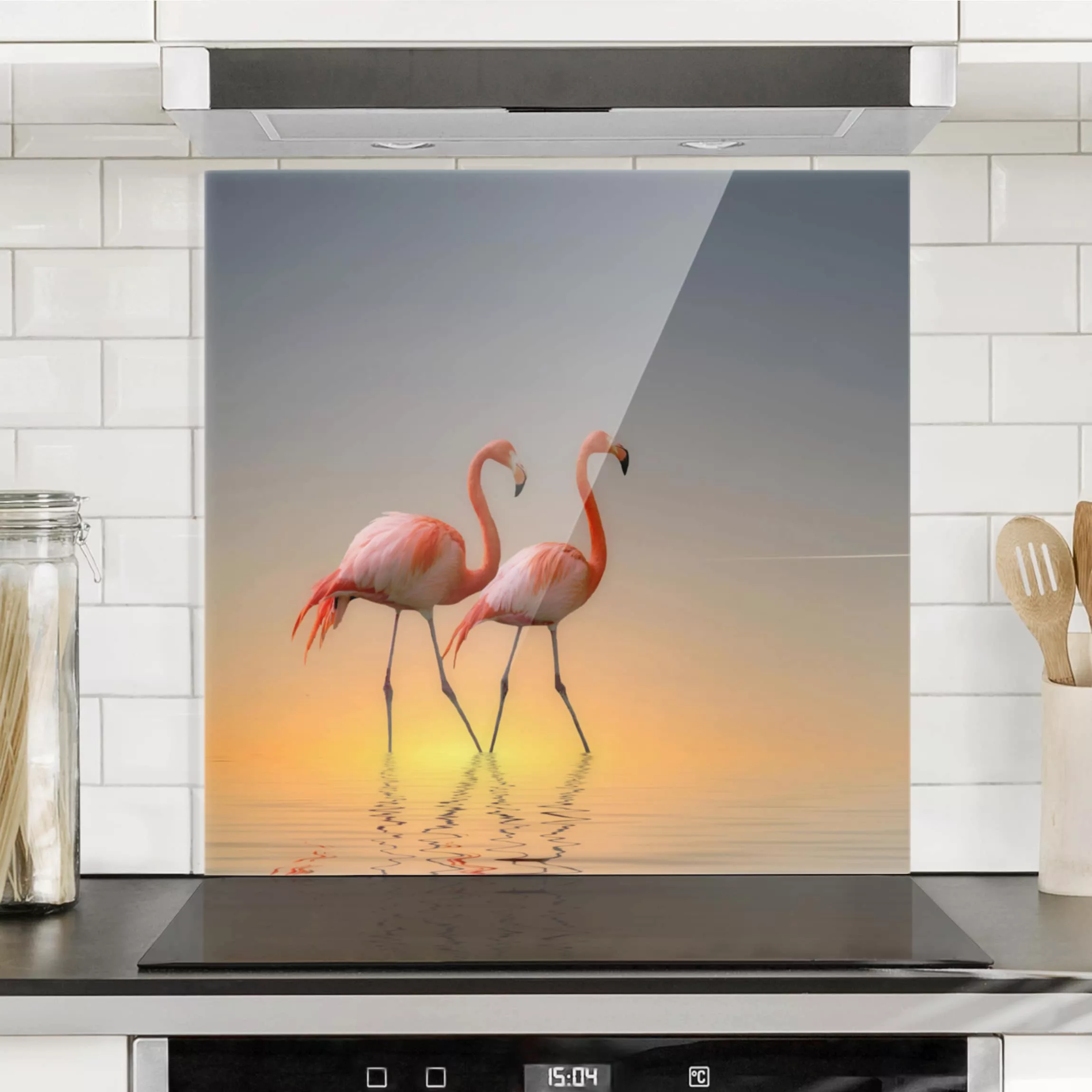 Spritzschutz Flamingo Love günstig online kaufen