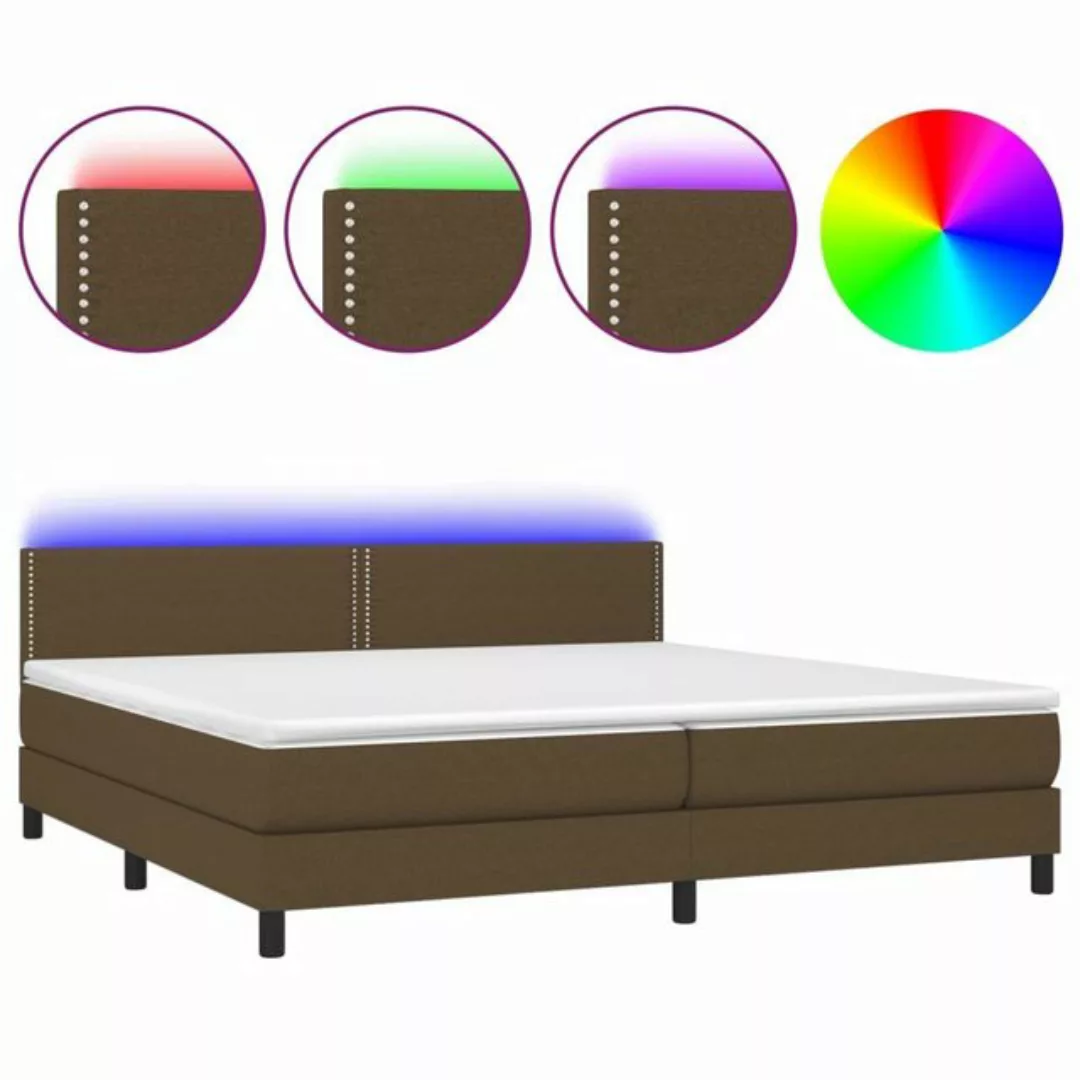 vidaXL Bettgestell Boxspringbett mit Matratze LED Dunkelbraun 200x200 cm St günstig online kaufen