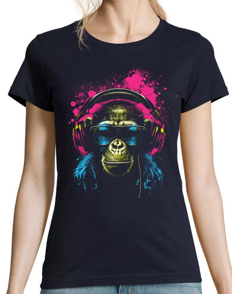 Youth Designz Print-Shirt Affe mit Headset Damen T-Shirt mit lustigen Motiv günstig online kaufen