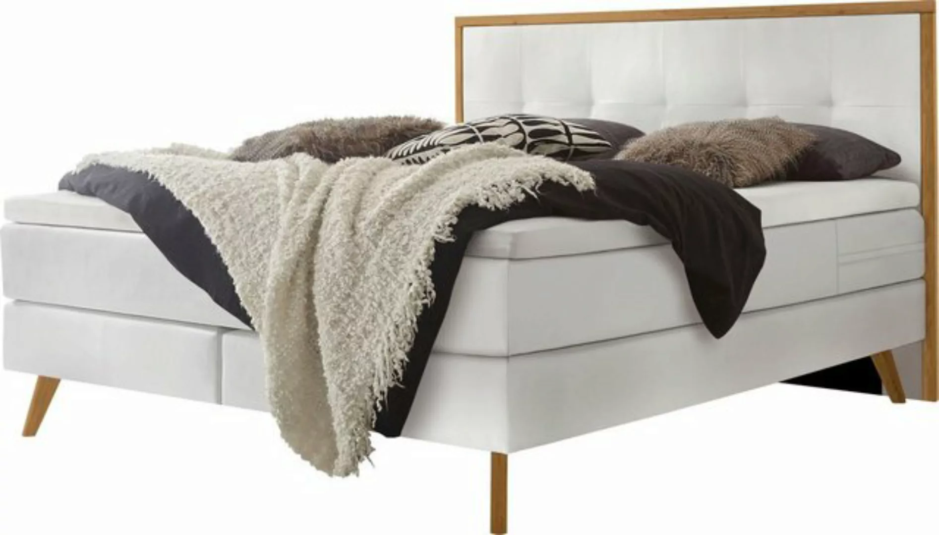 HASENA Boxspringbett Nordic, modernes Design, Nordic Bett, gestepptes Kopft günstig online kaufen