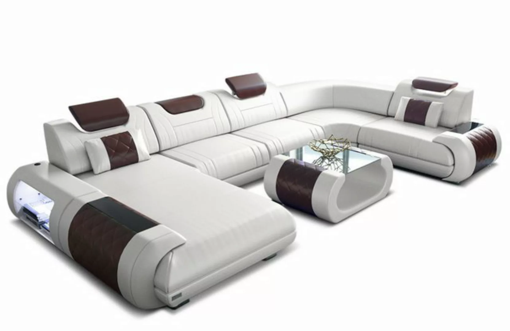 Sofa Dreams Wohnlandschaft Ledersofa Rimini U Form Ledercouch Leder Sofa, C günstig online kaufen