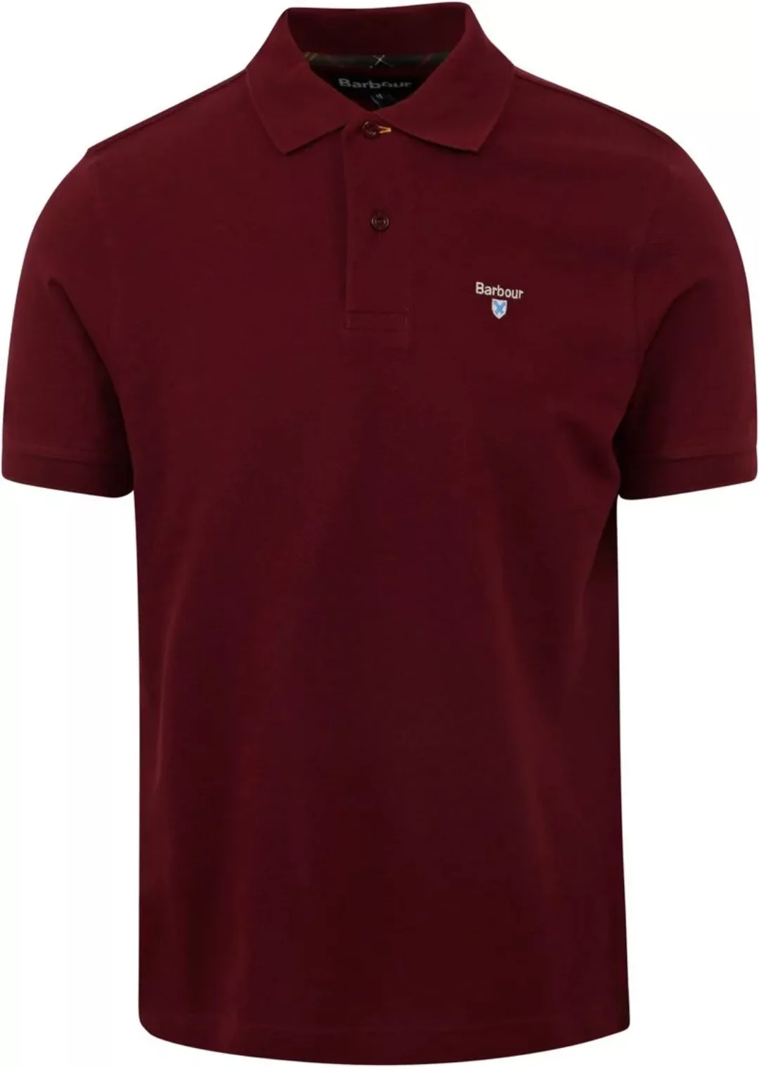 Barbour Tartan Pique Poloshirt Bordeaux - Größe L günstig online kaufen