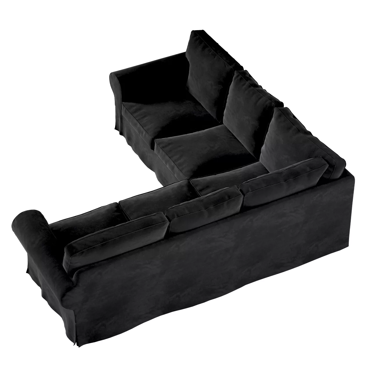 Bezug für Ektorp Ecksofa, schwarz, Sofahusse für Ektorp Ecksofa, Velvet (70 günstig online kaufen