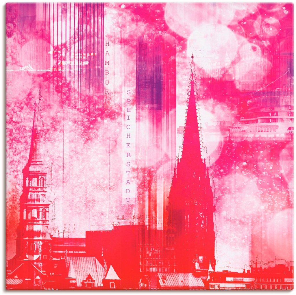 Artland Leinwandbild "Hamburg Collage III", Architektonische Elemente, (1 S günstig online kaufen