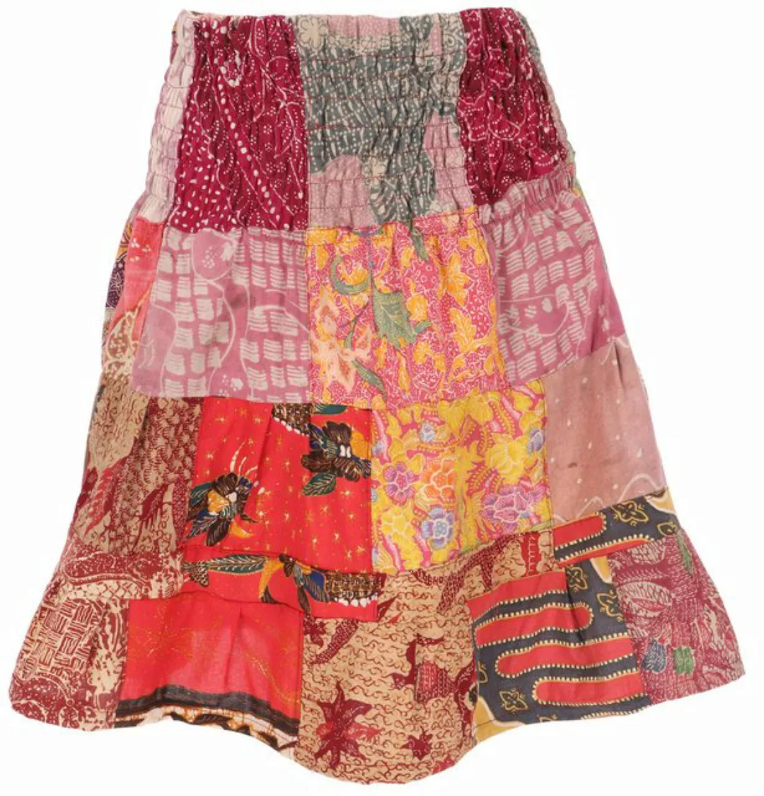 Guru-Shop Minirock Weit schwingender Patchwork Minirock, Boho.. alternative günstig online kaufen