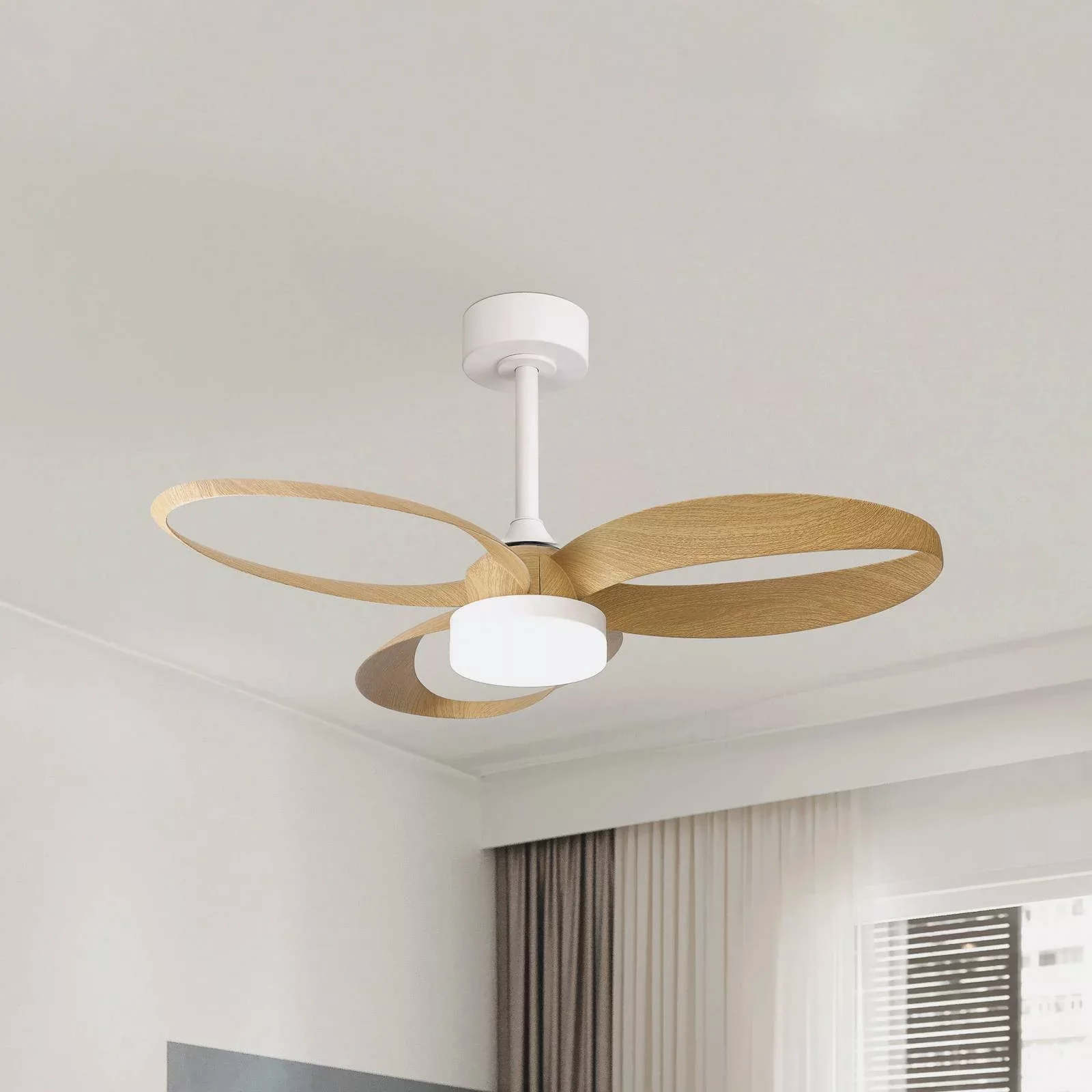 LED-Deckenventilator Infinity Holzdekor DC leise Ø 93 cm CCT günstig online kaufen