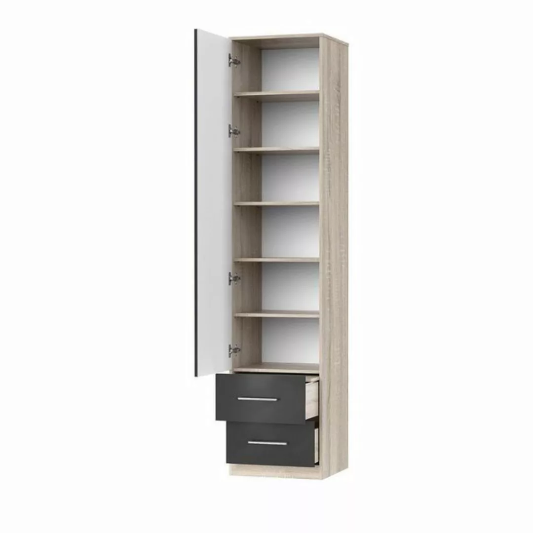 SMARTBett Drehtürenschrank SMARTBett Kleiderschrank 50cm - 2 Schubl. Eiche günstig online kaufen