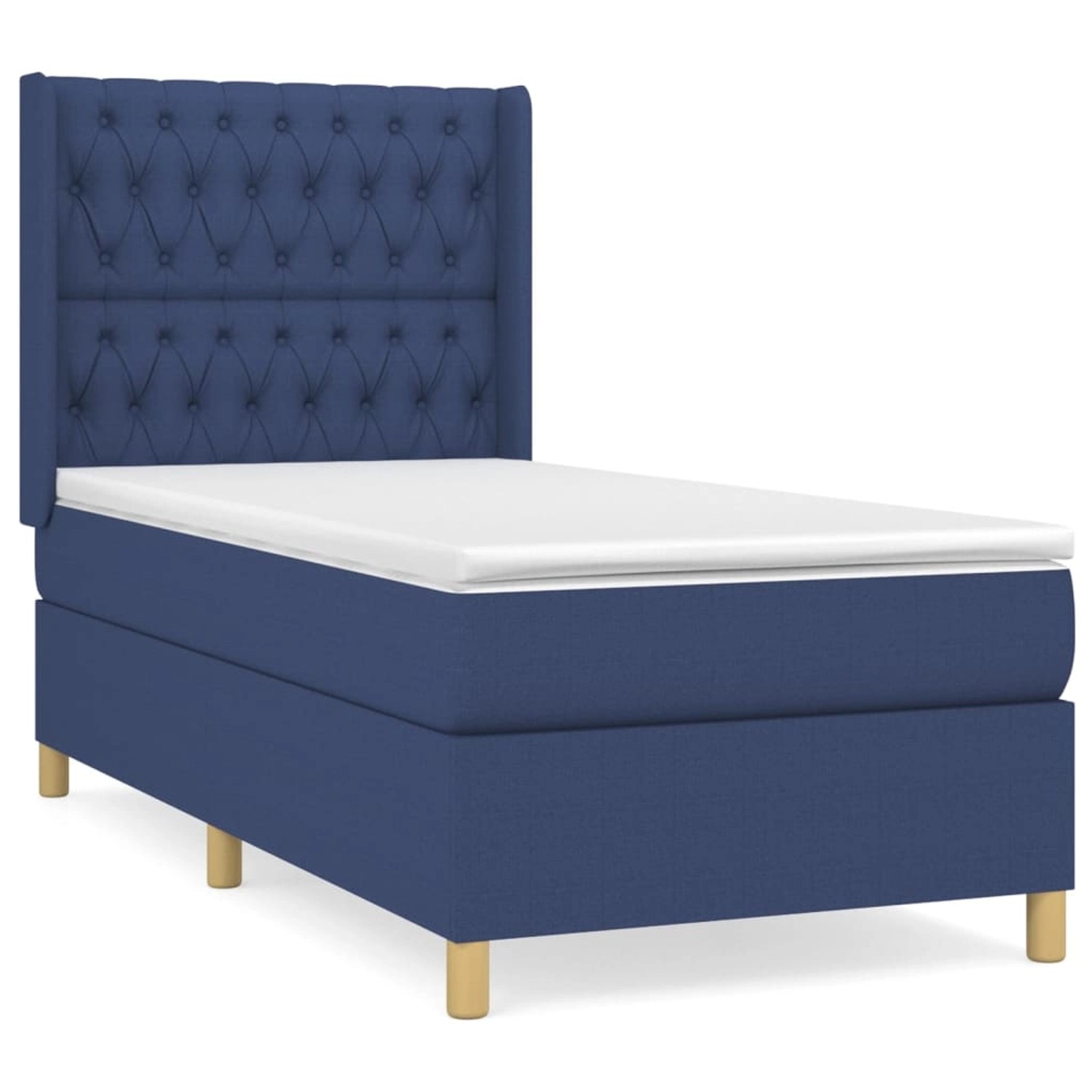 vidaXL Boxspringbett mit Matratze Blau 90x190 cm Stoff1380039 günstig online kaufen