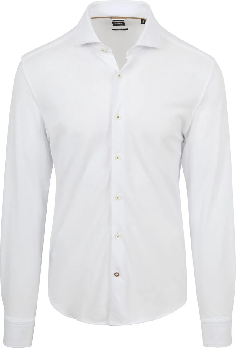BOSS Hal Hemd Jersey Weiß - Größe 43 günstig online kaufen