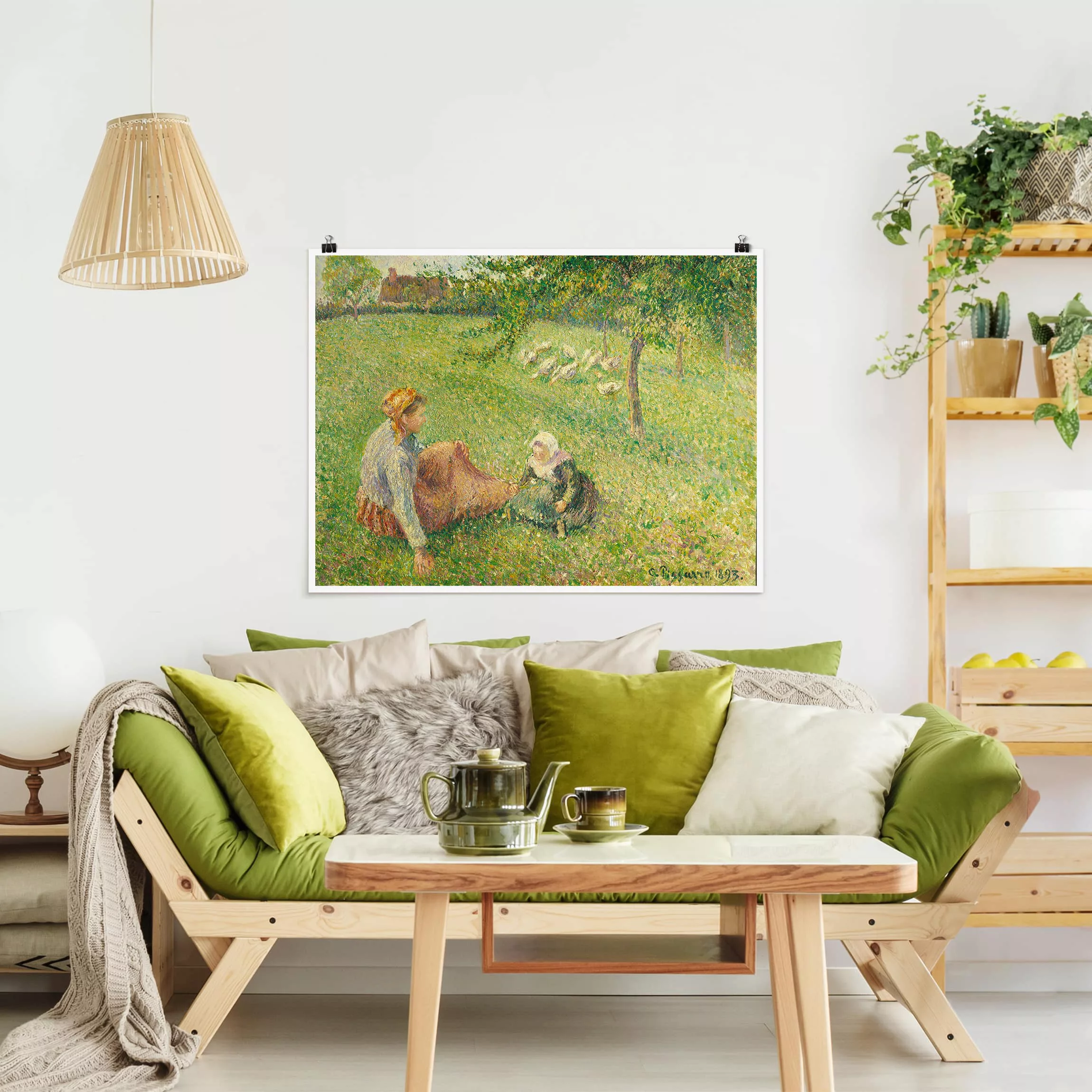 Poster Kunstdruck - Querformat Camille Pissarro - Gänsehirtin günstig online kaufen