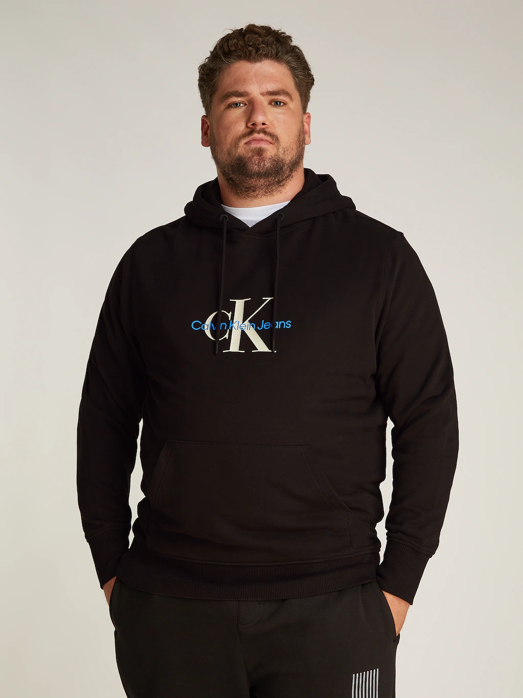 Calvin Klein Jeans Plus Kapuzensweatshirt Plus Distressed Monologo Hoodie i günstig online kaufen