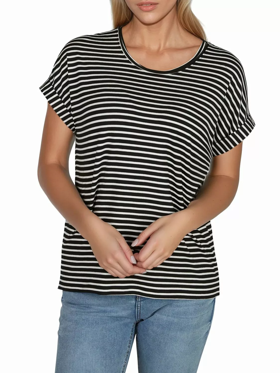 Only Tshirt Damen Bluse Top ONLMOSTER 2er Pack Regular Fit günstig online kaufen