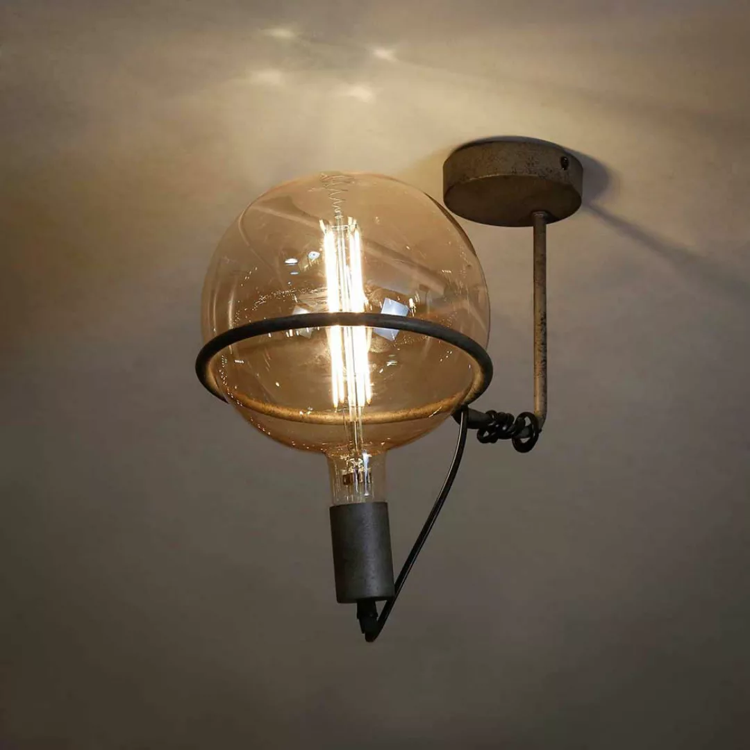 Metall Deckenlampe im Industry und Loft Stil Altsilberfarben günstig online kaufen