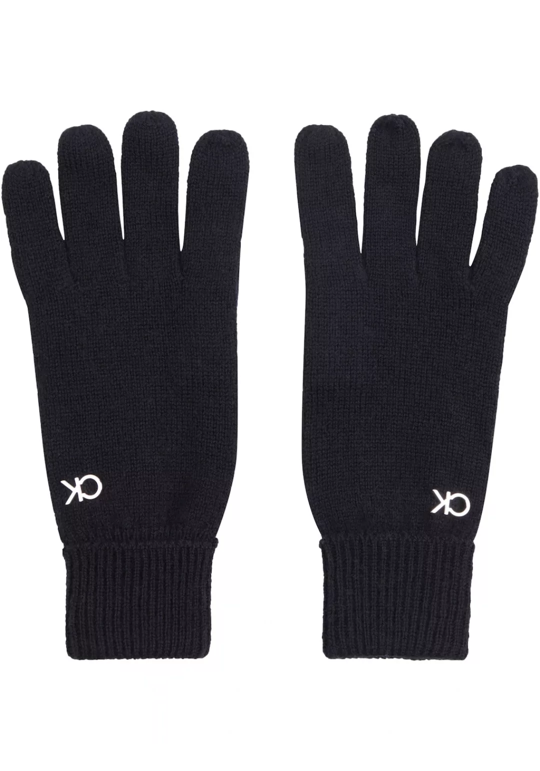 Calvin Klein Strickhandschuhe "CK METAL CHUNKY RIB GLOVES", mit Logozeichen günstig online kaufen