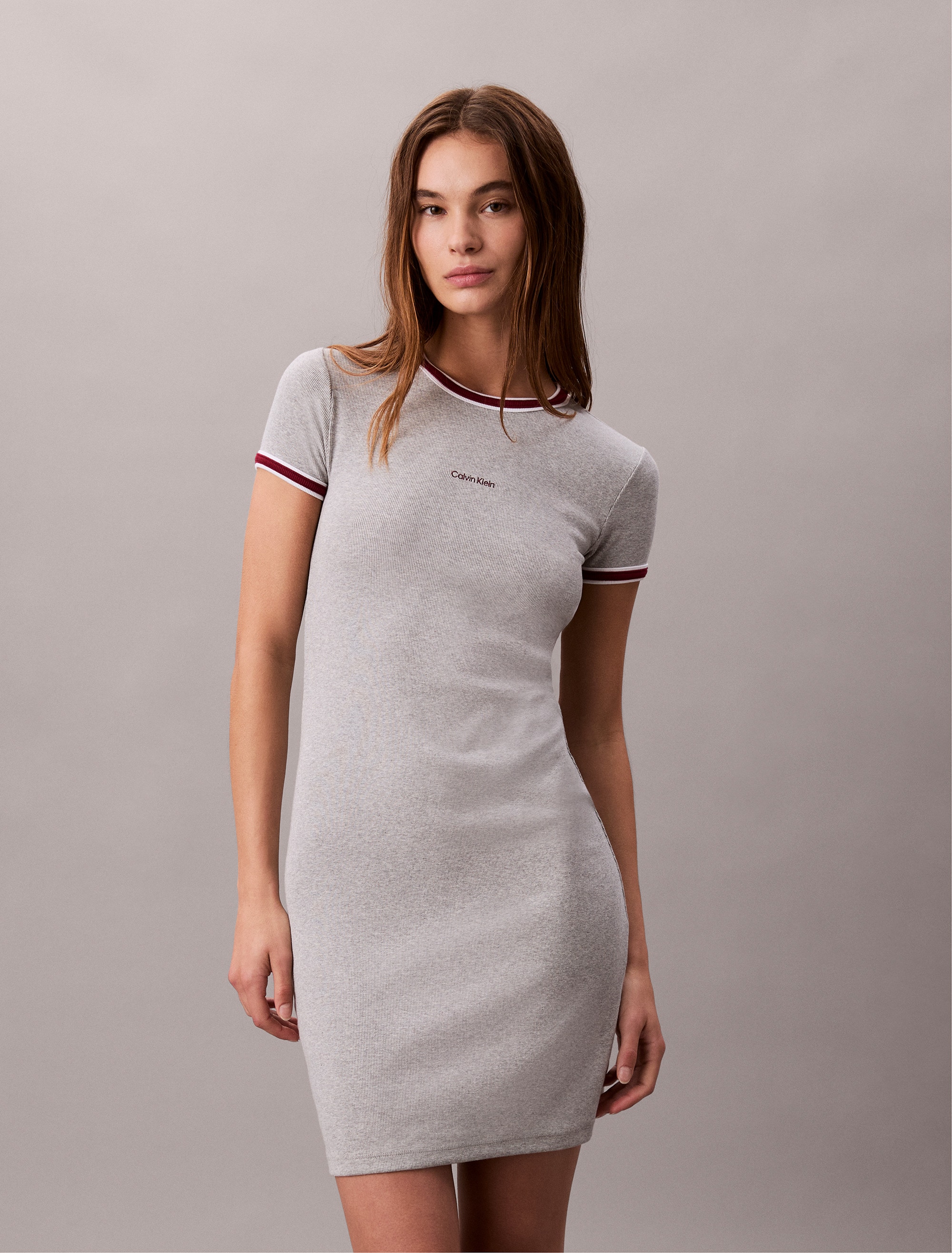 Calvin Klein Jeans Skaterkleid "SS COLOR BLOCK COTTON RIB BABY T", Mit Rund günstig online kaufen
