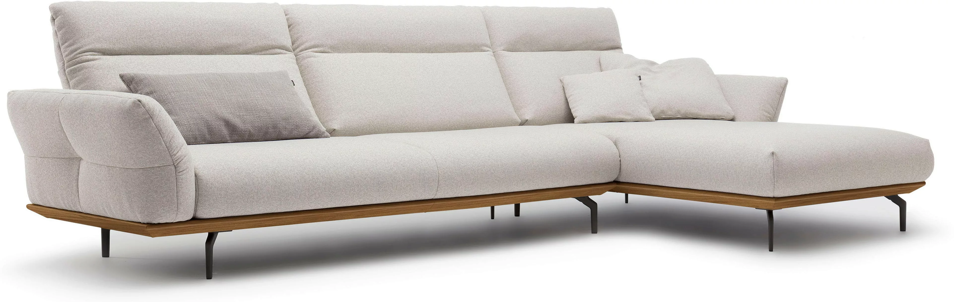 hülsta sofa Ecksofa »hs.460«, Sockel in Nussbaum, Winkelfüße in Umbragrau, günstig online kaufen