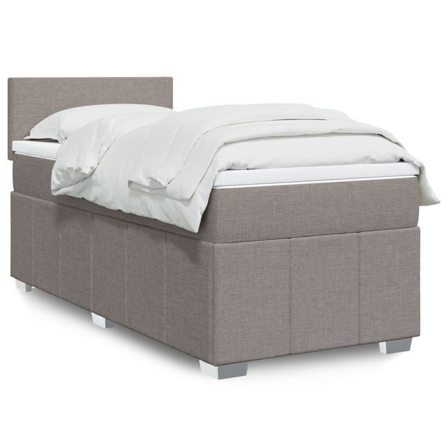 vidaXL Boxspringbett, Boxspringbett mit Matratze Taupe 90x200 cm Stoff günstig online kaufen