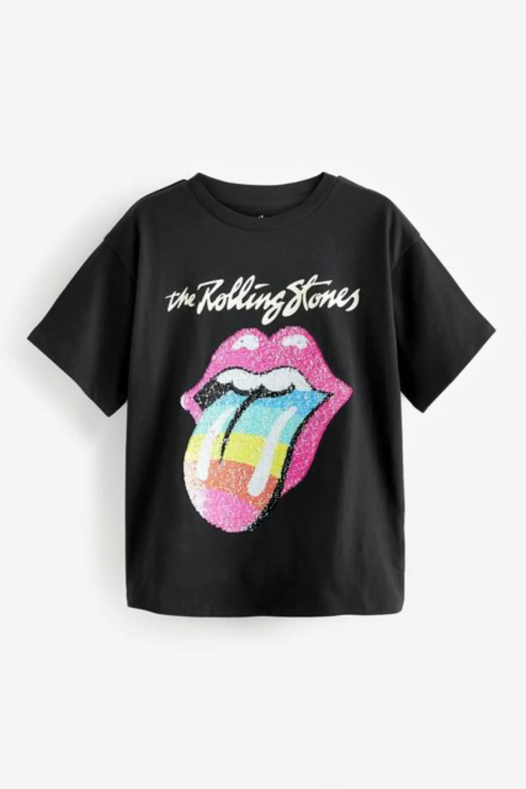Next T-Shirt Rolling Stones Oversize-T-Shirt mit Pailletten (1-tlg) günstig online kaufen