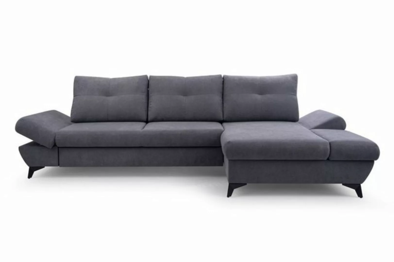 Feldmann-Wohnen Ecksofa Vento, 1 Teile, 284cm grau Ausführung wählbar mit S günstig online kaufen