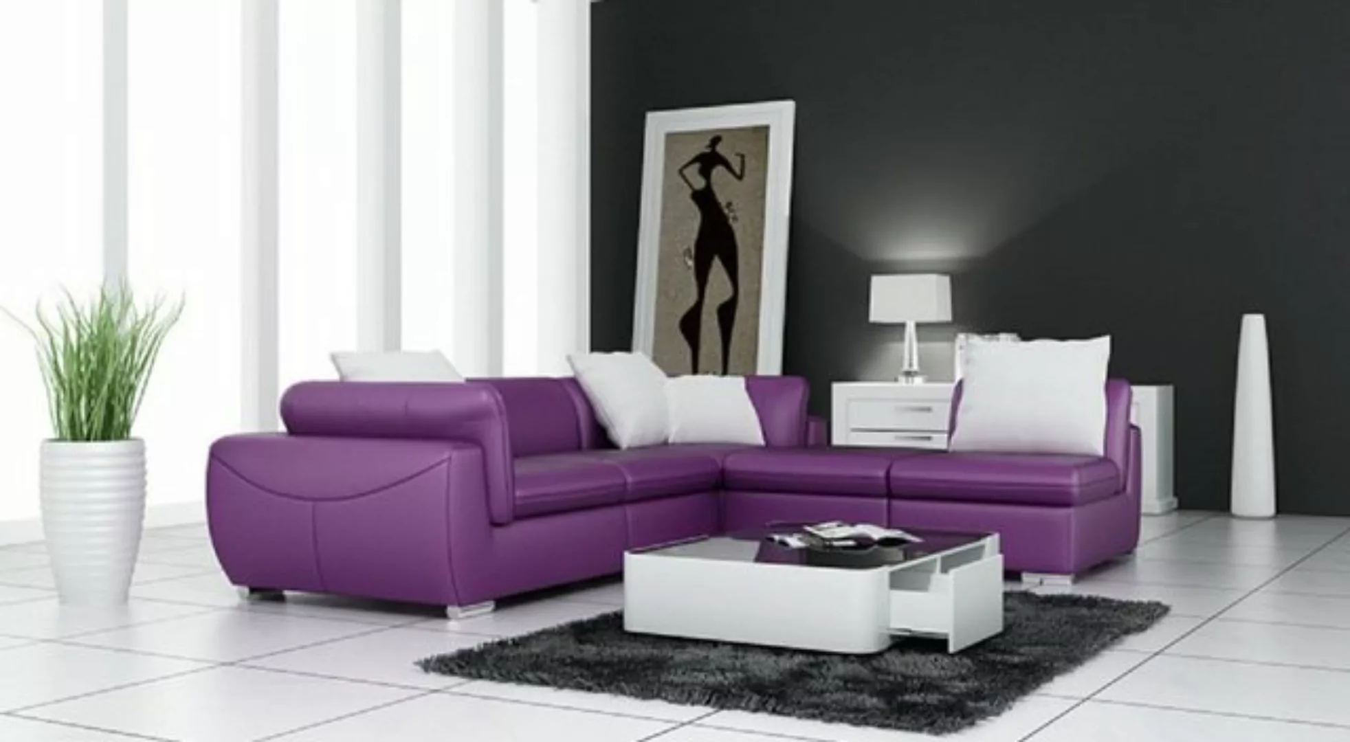 JVmoebel Ecksofa, Ledersofa L-Form Couch Wohnlandschaft Ecksofa Garnitur De günstig online kaufen