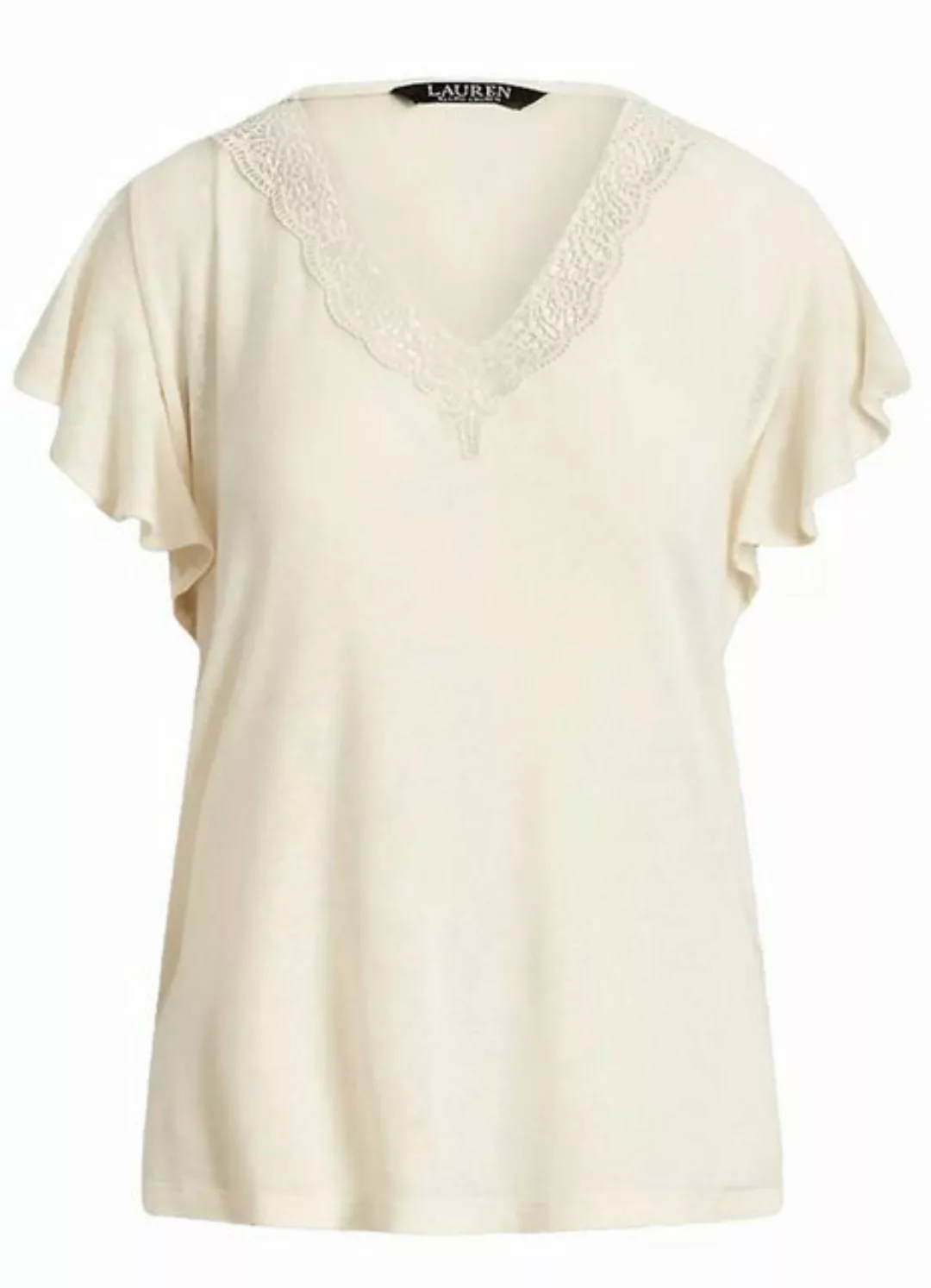 Lauren Ralph Lauren Blusentop SIGLAY LINEN V-Neck Ruffle günstig online kaufen