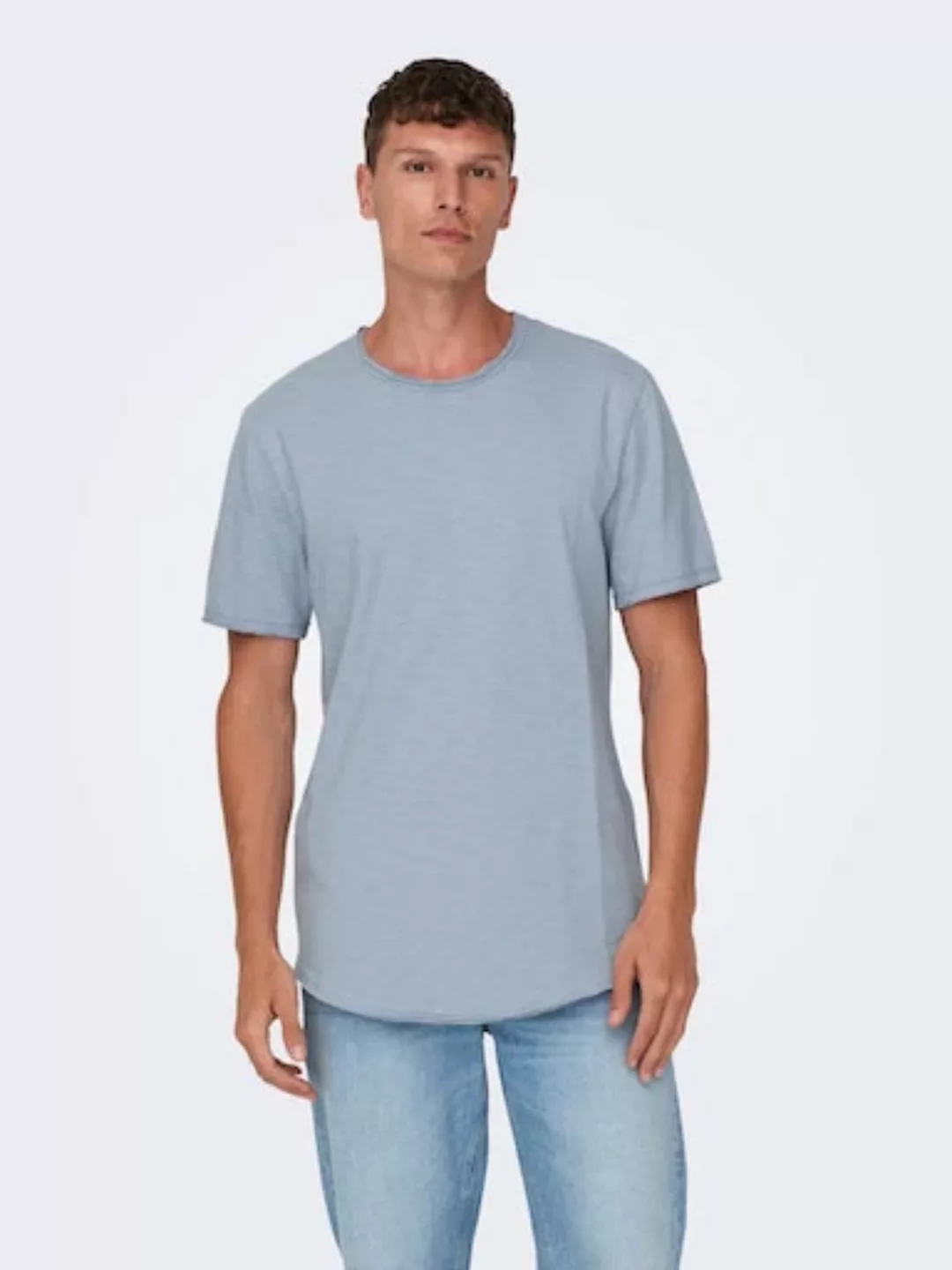 Only & Sons Herren Rundhals T-Shirt ONSBENNE LONGY - Regular Fit günstig online kaufen