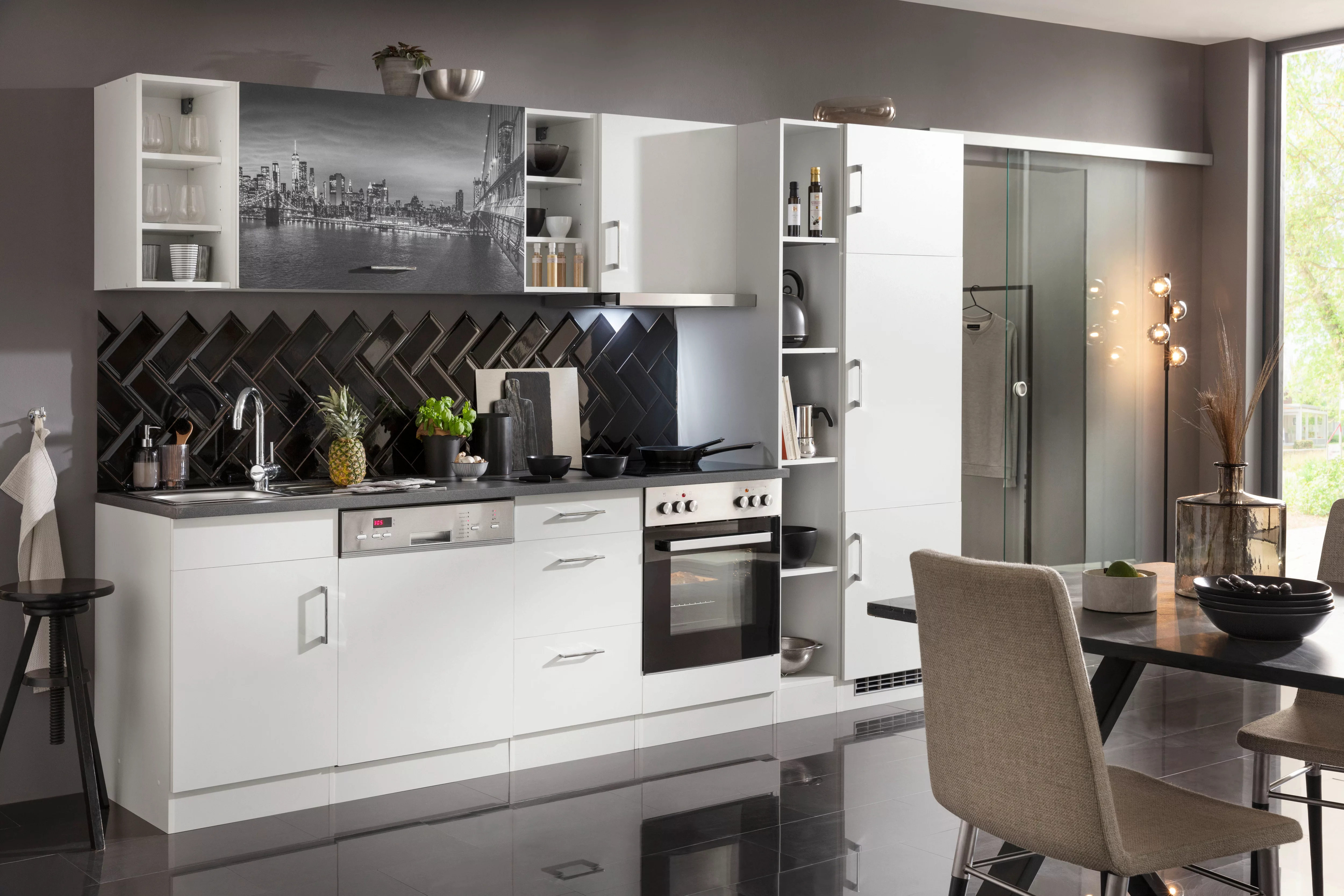 HELD MÖBEL Küchenzeile "Paris", mit E-Geräten, Breite 310 cm günstig online kaufen