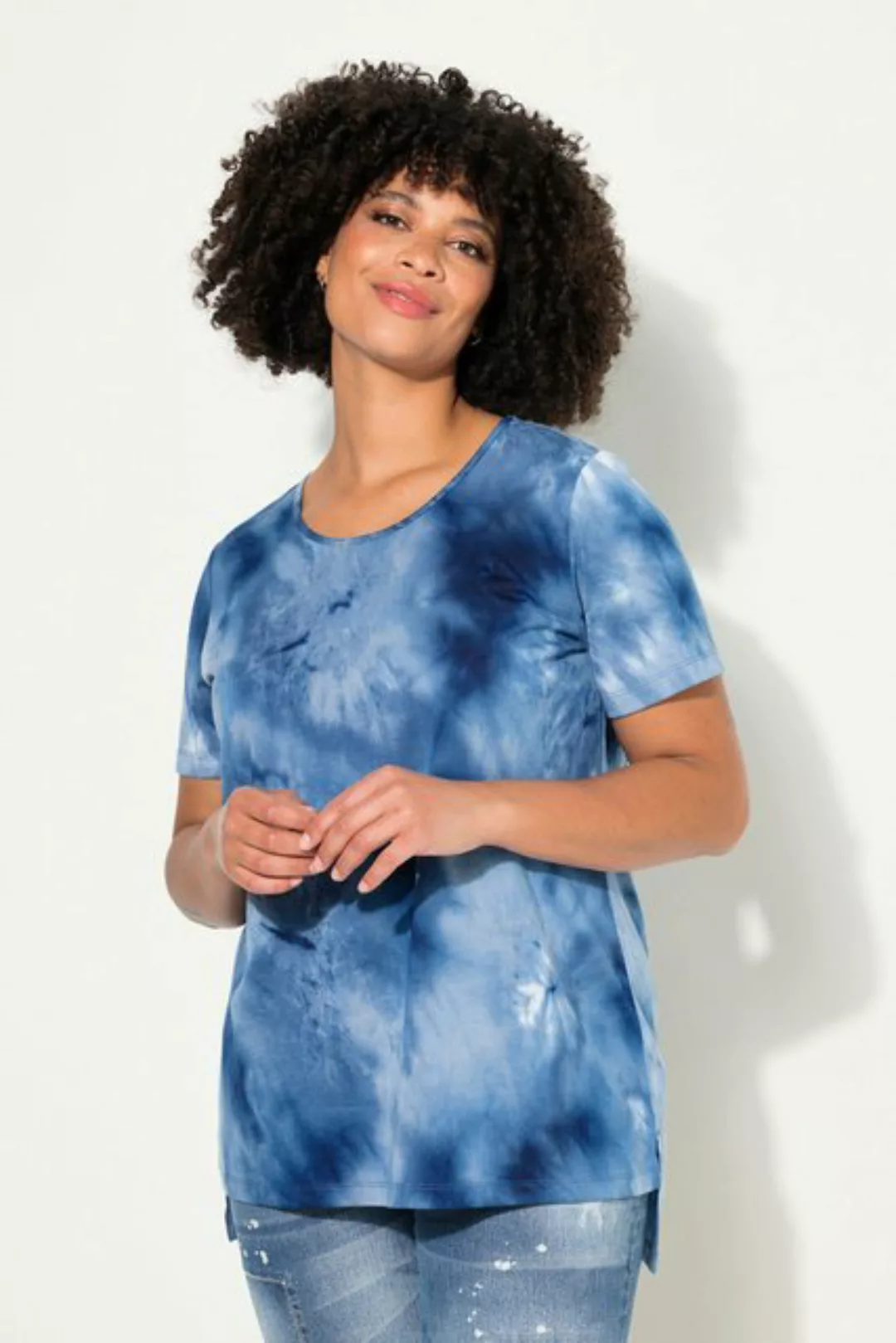 Angel of Style Longshirt T-Shirt längere A-Linie Batik-Muster Rundhals günstig online kaufen