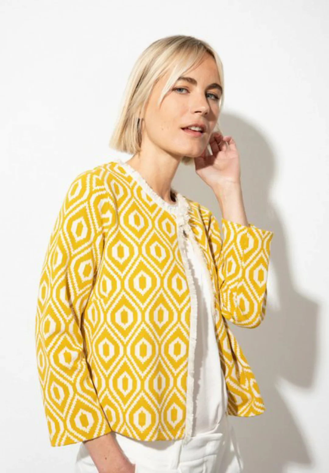 Jerseyjacke, Jacquard, Sommer-Kollektion günstig online kaufen