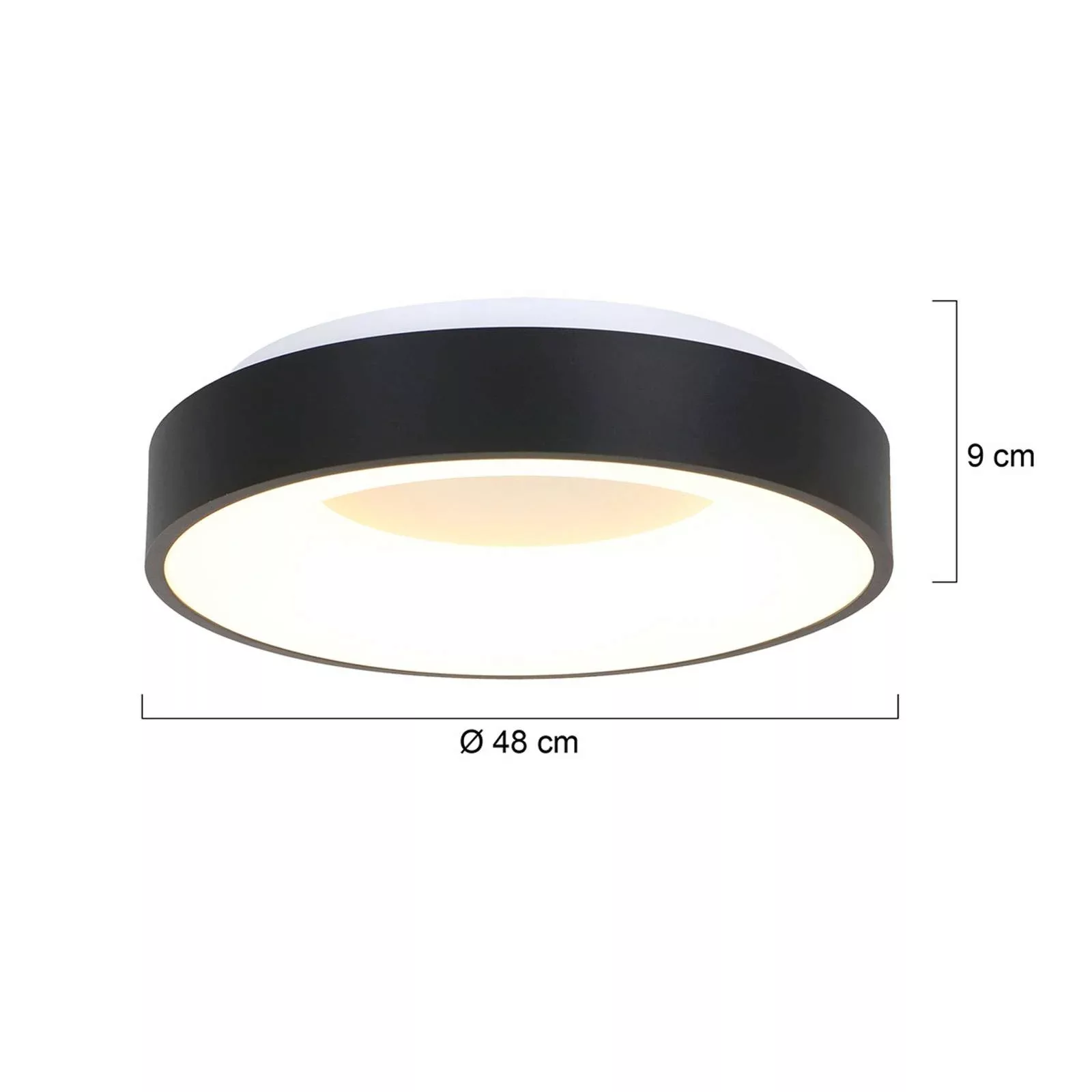 LED Deckenleuchte Ringlede in Schwarz und Weiß 40W 3600lm günstig online kaufen