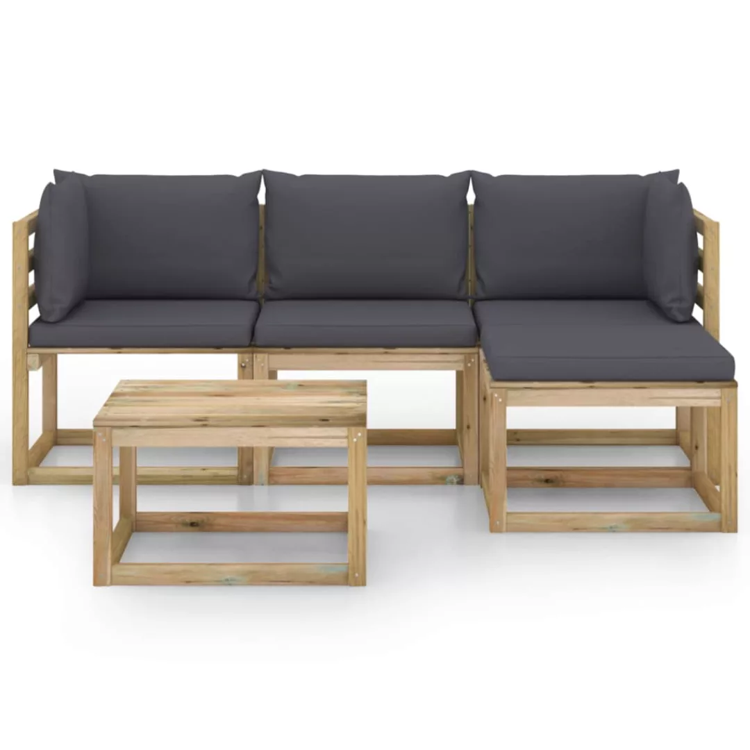 5-tlg. Garten-lounge-set Mit Anthrazit Kissen günstig online kaufen