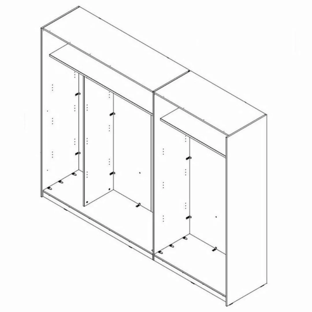 expendio Kleiderschrank Sophie 3C Schwebetürenschrank weiß Hochglanz 281x21 günstig online kaufen