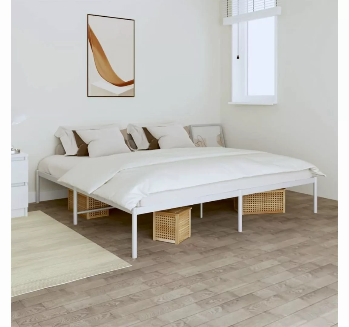 furnicato Bett Bettgestell Metall Weiß 183x213 cm günstig online kaufen