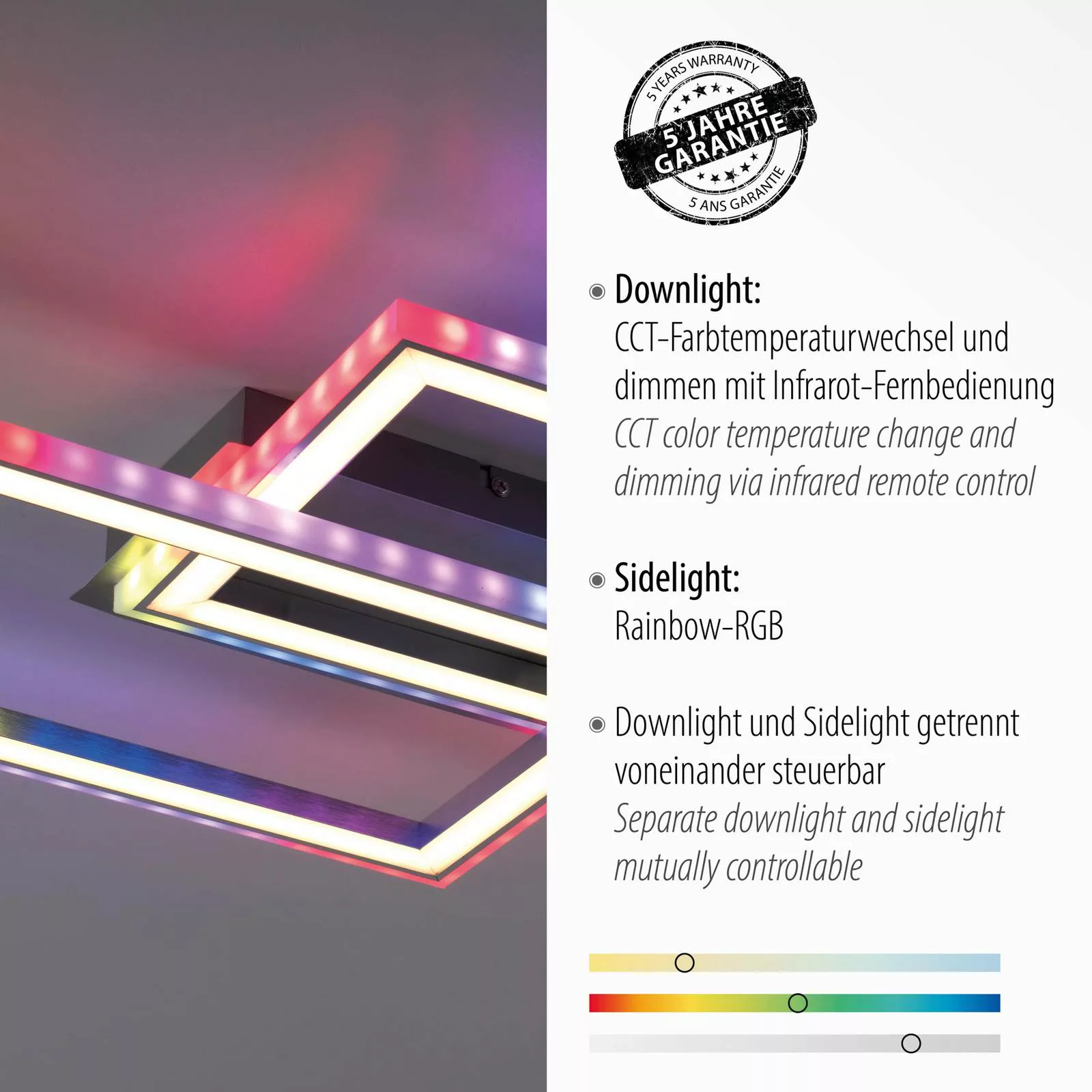 JUST LIGHT Deckenleuchte »FELIX60«, 2 flammig, Leuchtmittel LED-Board-LED-B günstig online kaufen