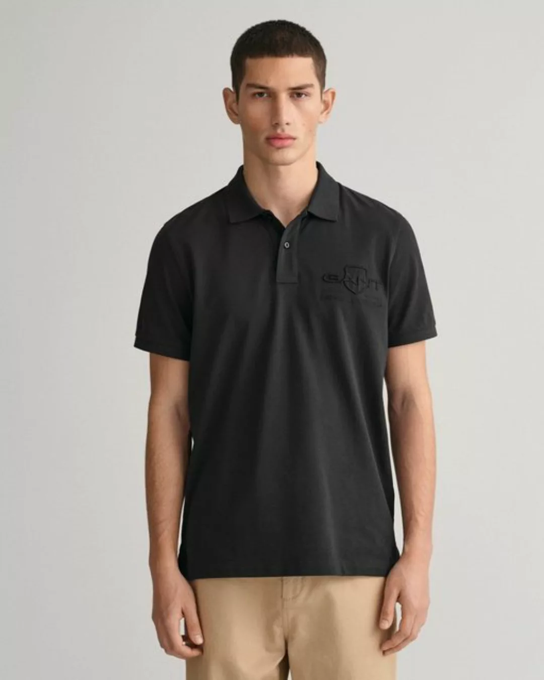 Gant Poloshirt REG TONAL SHIELD SS RUGGER Ton in Ton Stickerei auf der Brus günstig online kaufen