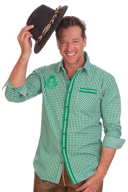 KRÜGER BUAM Trachtenhemd Trachtenhemd - CARLO 2 - grün, blau günstig online kaufen